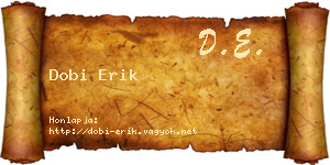 Dobi Erik névjegykártya